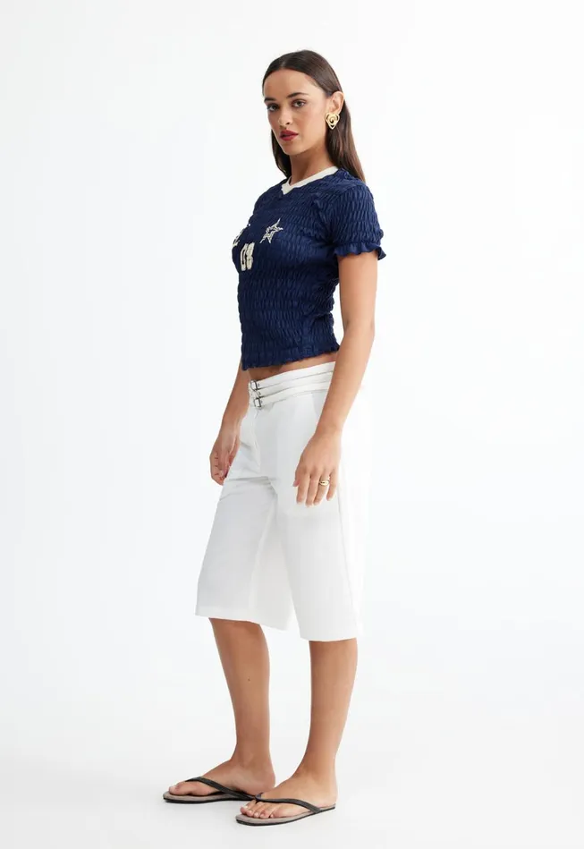Tops Women Lioness Fashion SCRUNCHED SPECTATE TOP Indigo Tops Women Lioness Fashion SCRUNCHED SPECTATE TOP Indigo