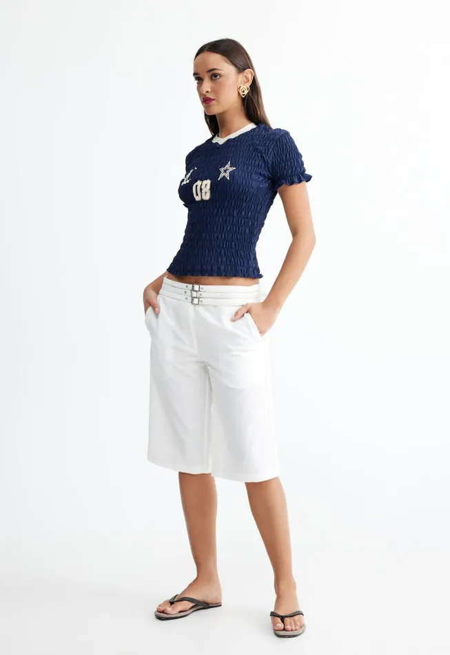 Tops Women Lioness Fashion SCRUNCHED SPECTATE TOP Indigo Tops Women Lioness Fashion SCRUNCHED SPECTATE TOP Indigo