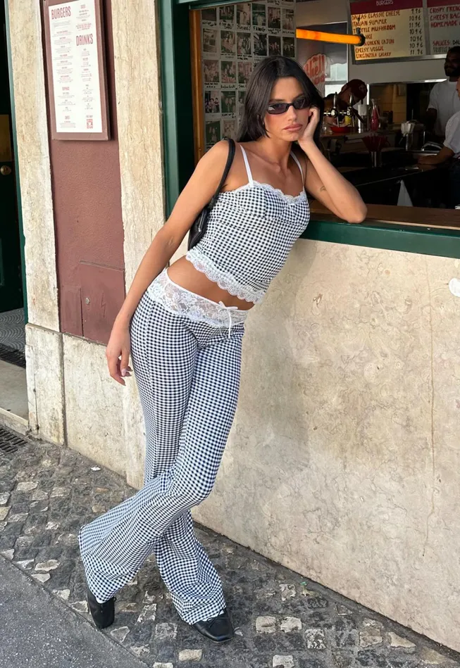Tops Women Lioness Fashion TOP MODEL CAMI Black Check Tops Women Lioness Fashion TOP MODEL CAMI Black Check