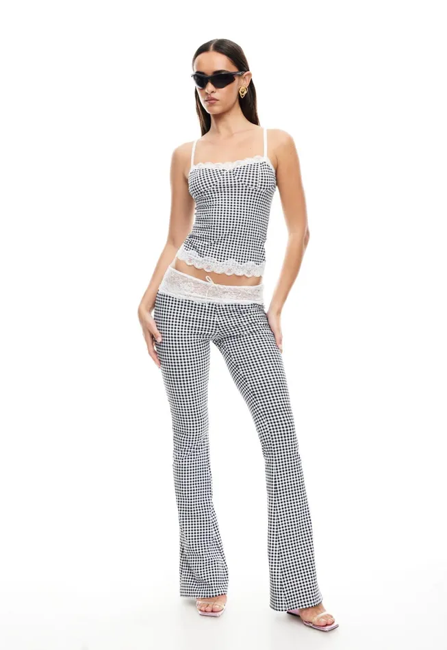 Tops Women Lioness Fashion TOP MODEL CAMI Black Check Tops Women Lioness Fashion TOP MODEL CAMI Black Check