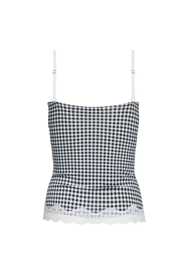 Tops Women Lioness Fashion TOP MODEL CAMI Black Check Tops Women Lioness Fashion TOP MODEL CAMI Black Check
