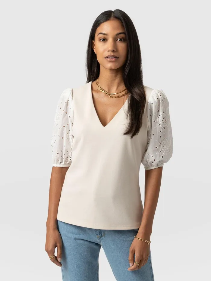 Tori Puff Sleeve Top 8211 Cream Broderie Cream Broderie Women Saint And Sofia Casual Tops Tori Puff Sleeve Top 8211 Cream Broderie Cream Broderie Women Saint And Sofia Casual Tops