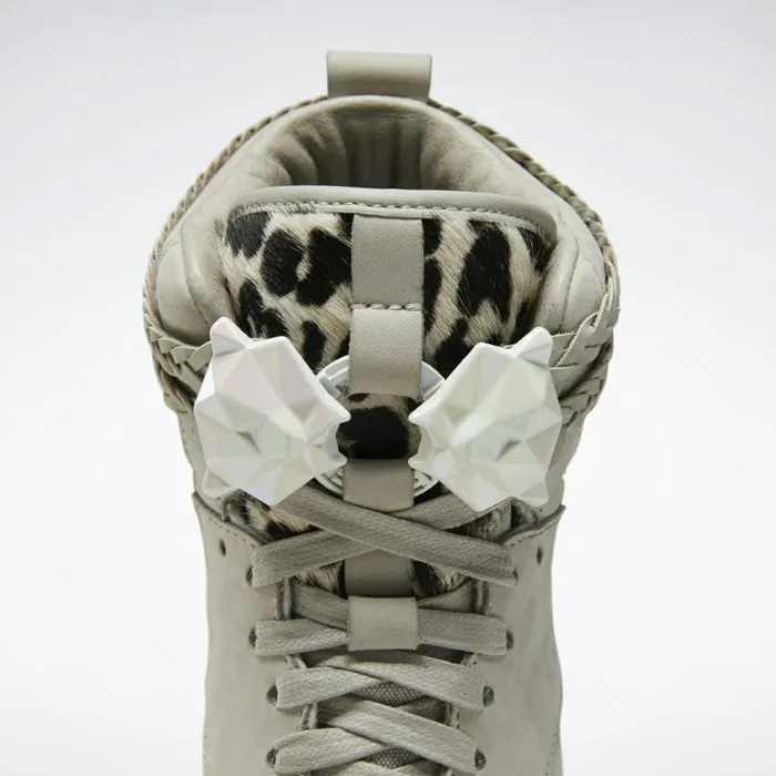 Training Shoes Womens Reebok Freestyle Hi Shoes Shady Grey Shady Grey Fearless Purple