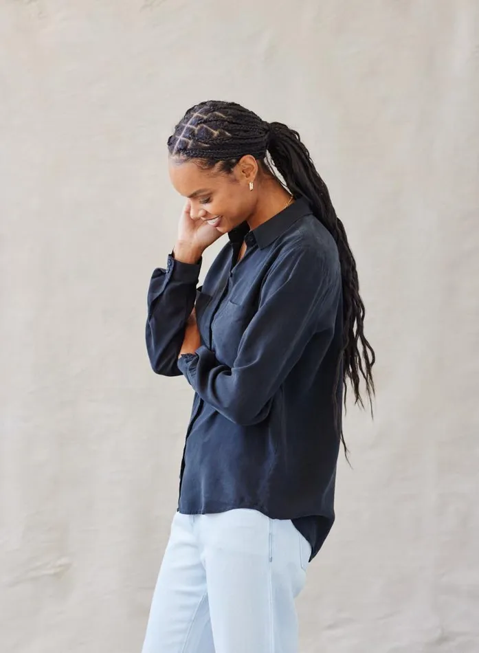 Two Pocket Classic Button Down 8211 Vintage Black Women Bella Dahl Long Sleeve Two Pocket Classic Button Down 8211 Vintage Black Women Bella Dahl Long Sleeve