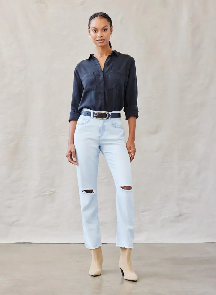 Two Pocket Classic Button Down 8211 Vintage Black Women Bella Dahl Long Sleeve Two Pocket Classic Button Down 8211 Vintage Black Women Bella Dahl Long Sleeve