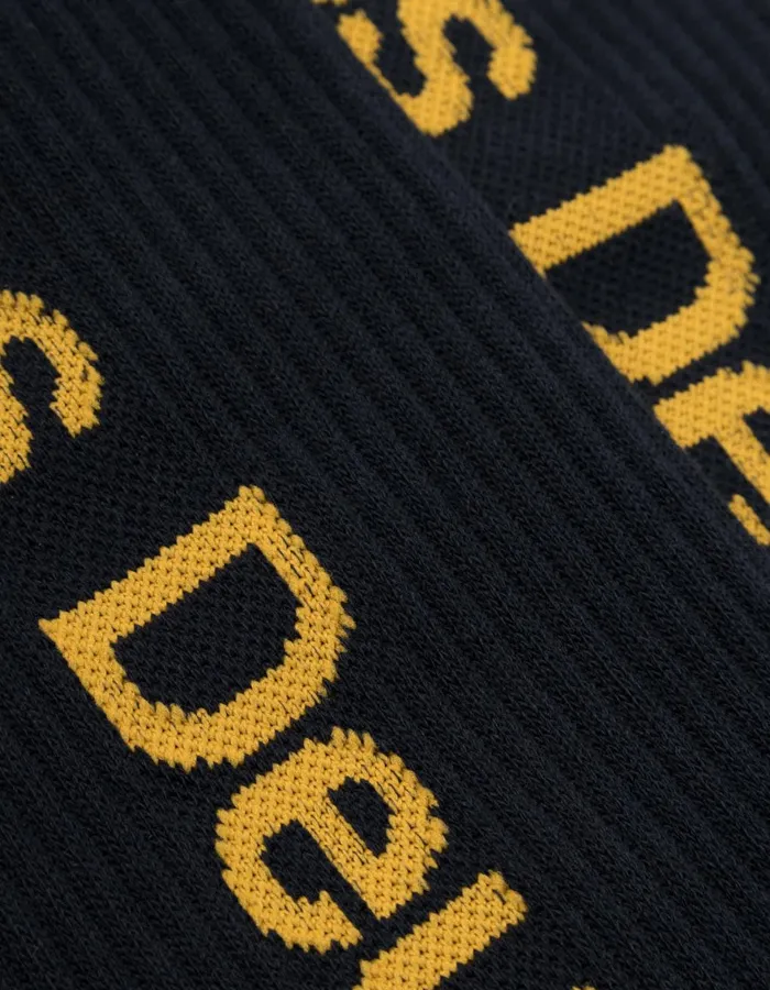 Underwear Men Les Deux Brody Rib Socks 2Pack 8211 Dark NavyMustard Yellow