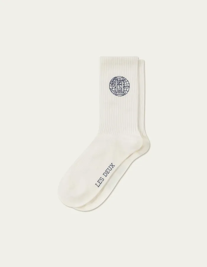 Underwear Men Les Deux Globe Rib 2Pack Socks 8211 WhiteBlueprint