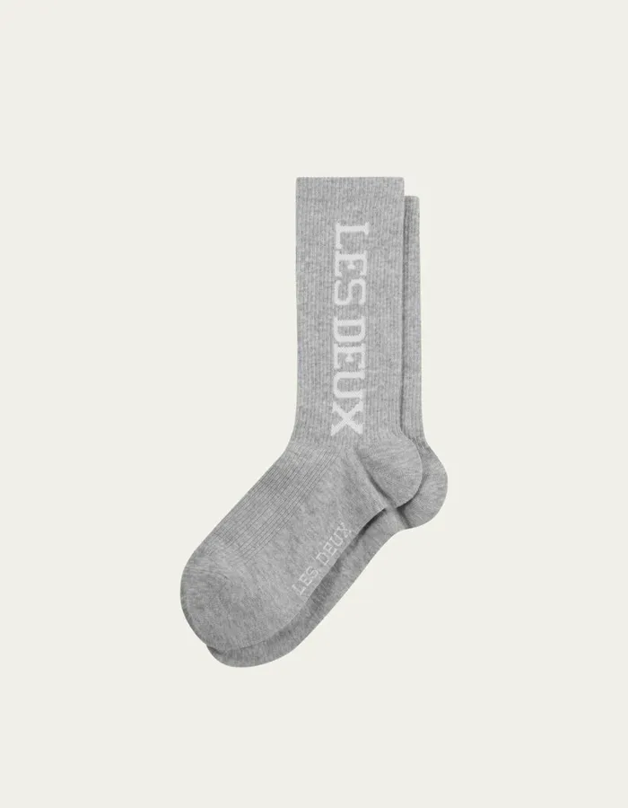 Underwear Men Les Deux Les Deux Vertigo 2Pack Rib Socks 8211 Light Grey MelangeWhite