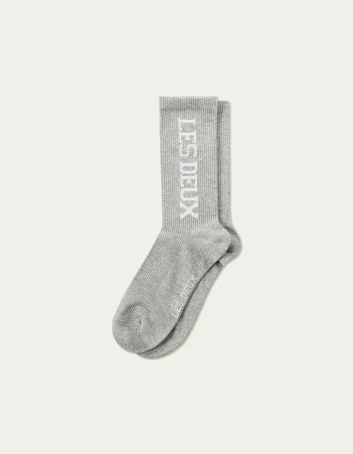 Underwear Men Les Deux Les Deux Vertigo 2Pack Rib Socks 8211 Light Grey MelangeWhite