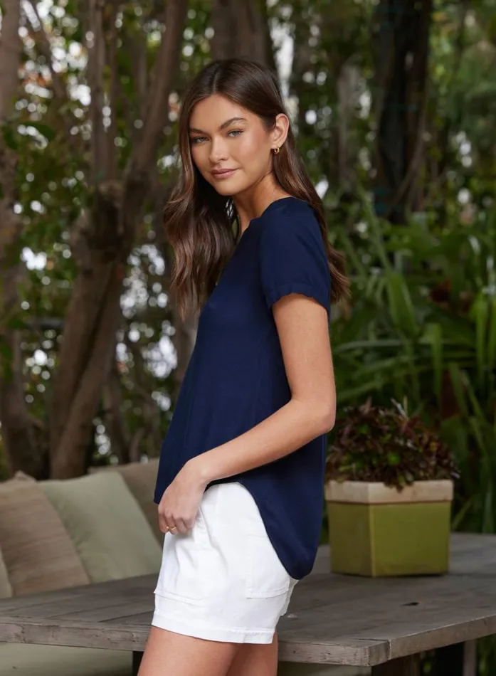 VNeck Tee 8211 Endless Sea Women Bella Dahl Short Sleeve VNeck Tee 8211 Endless Sea Women Bella Dahl Short Sleeve
