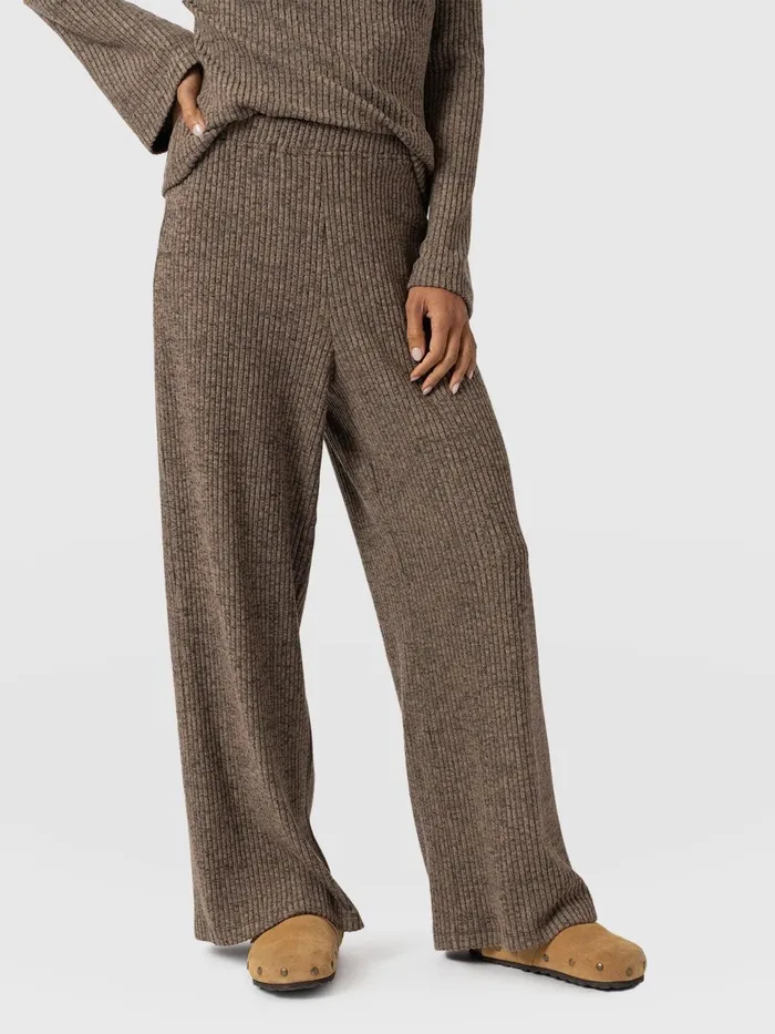 Victory Rib Wide Leg Pant 8211 Beige Beige Women Saint And Sofia Pants