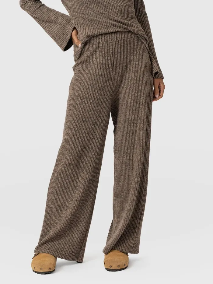 Victory Rib Wide Leg Pant 8211 Beige Beige Women Saint And Sofia Pants
