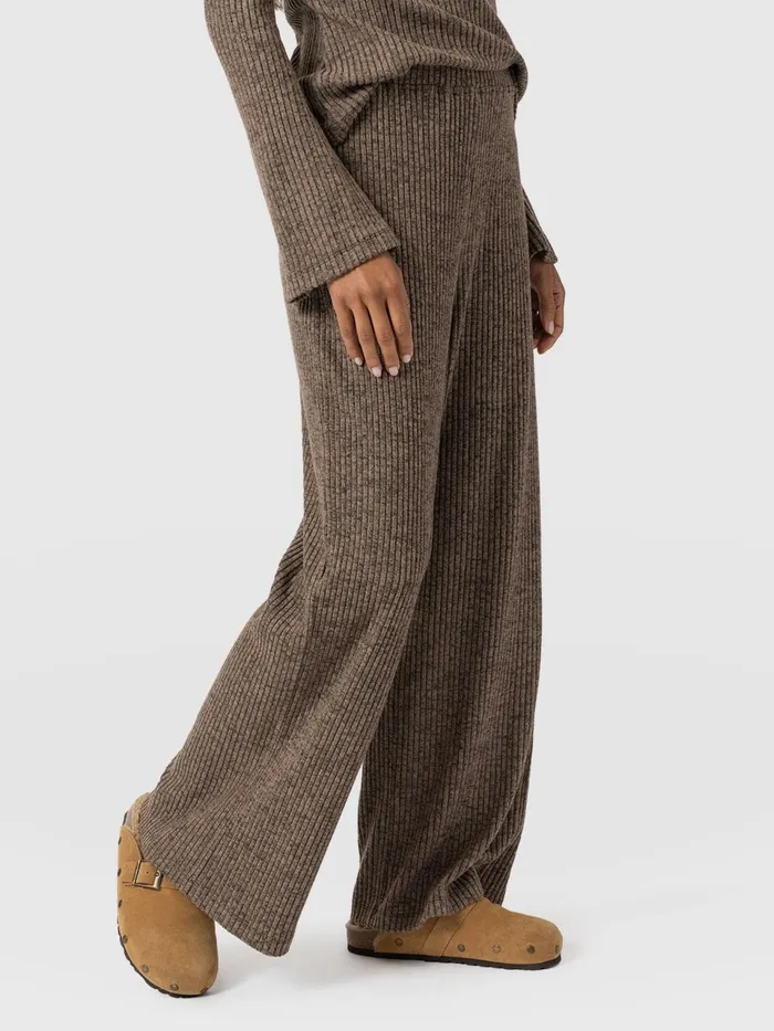 Victory Rib Wide Leg Pant 8211 Beige Beige Women Saint And Sofia Pants