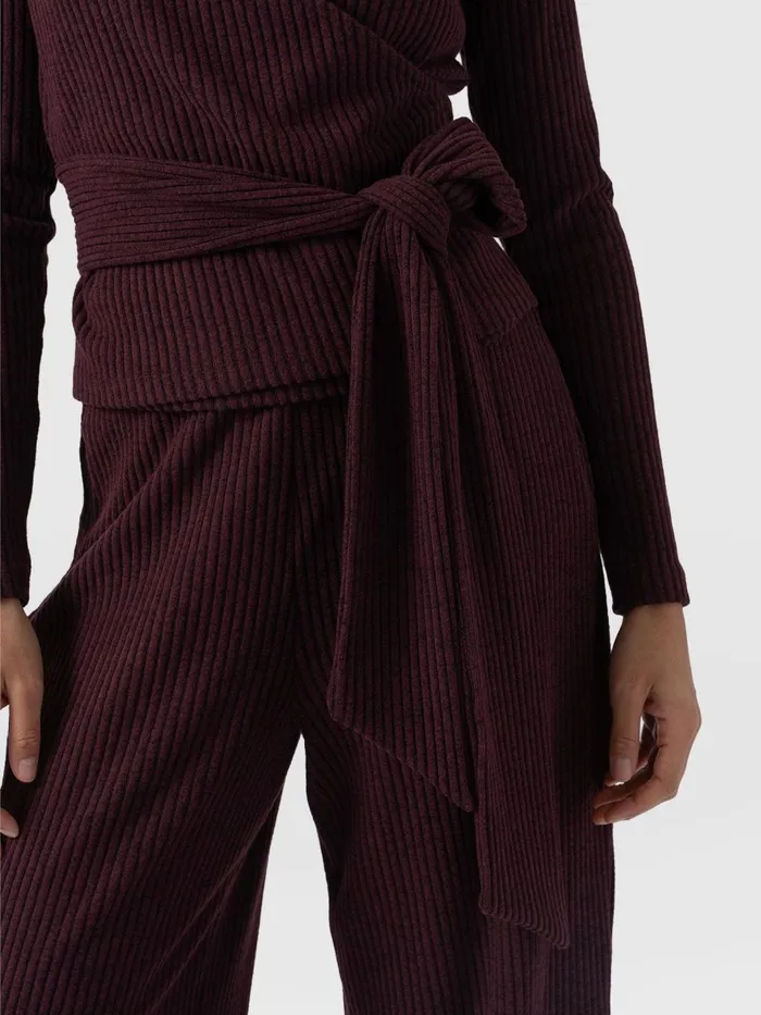 Victory Rib Wide Leg Pant 8211 Burgundy Burgundy Women Saint And Sofia Pants
