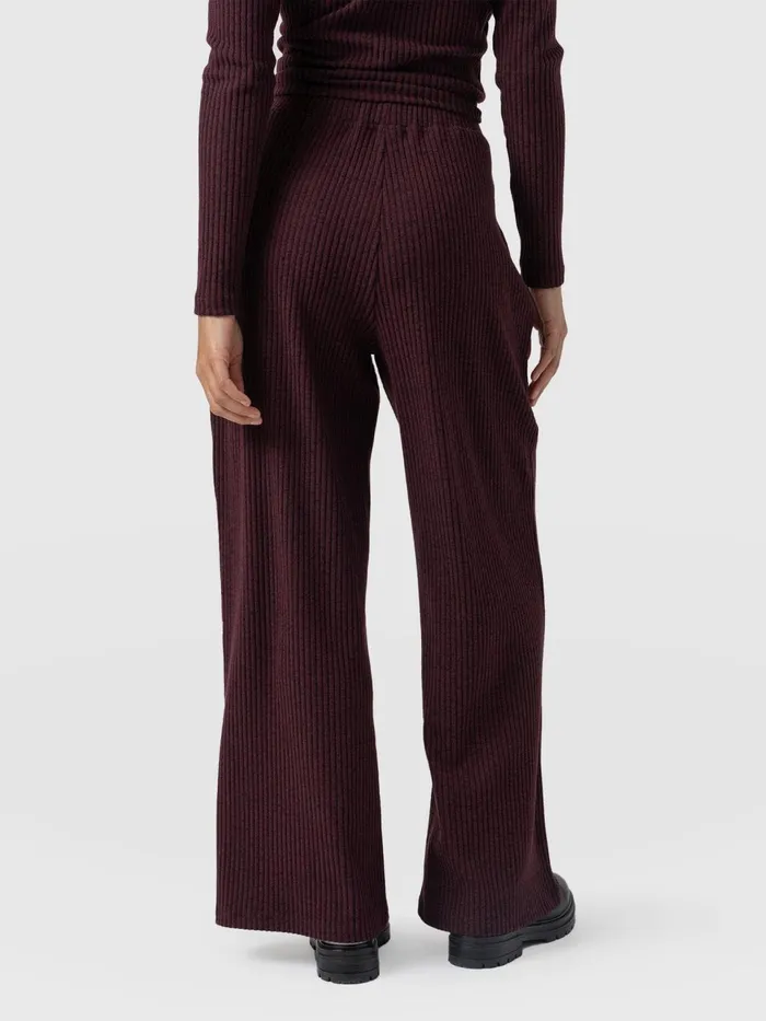 Victory Rib Wide Leg Pant 8211 Burgundy Burgundy Women Saint And Sofia Pants