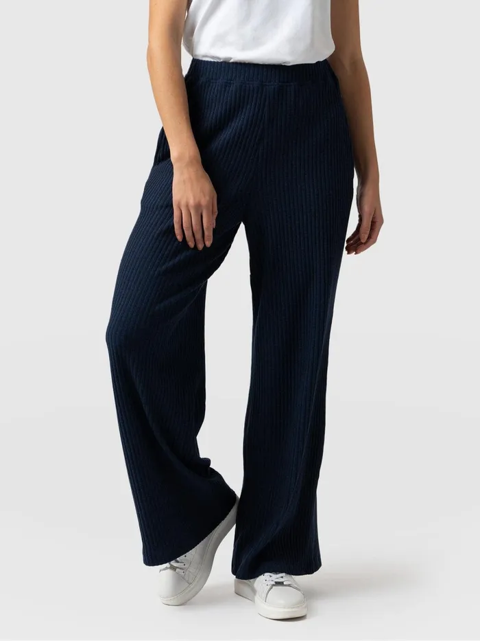 Victory Rib Wide Leg Pant 8211 Navy Navy Women Saint And Sofia Pants
