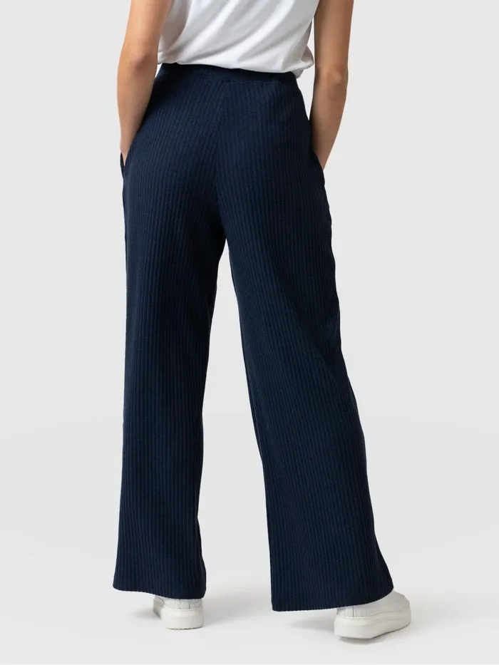 Victory Rib Wide Leg Pant 8211 Navy Navy Women Saint And Sofia Pants