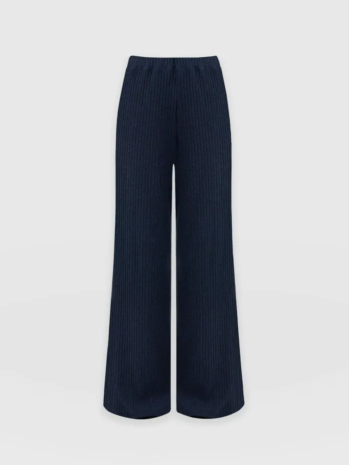 Victory Rib Wide Leg Pant 8211 Navy Navy Women Saint And Sofia Pants