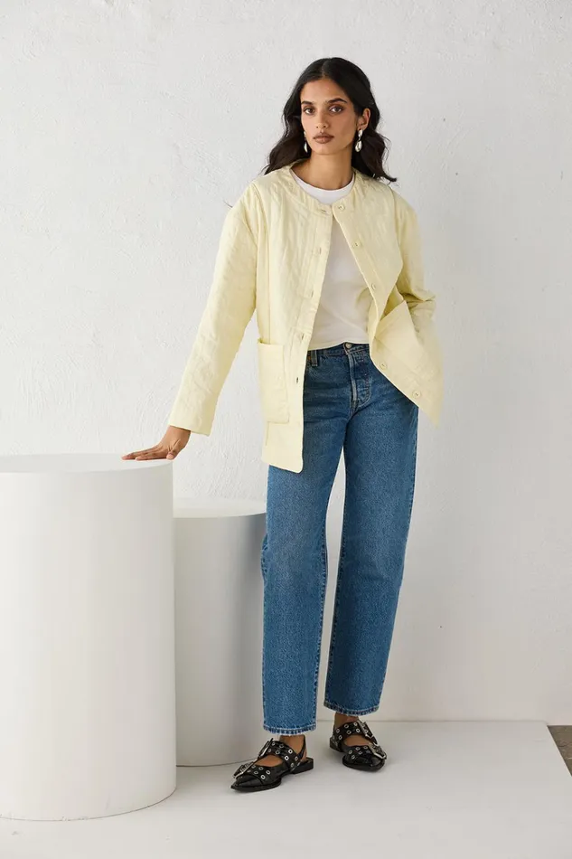 VRG GRL JacketsCoats Mona Jacket Butter 8211 Women VRG GRL JacketsCoats Mona Jacket Butter 8211 Women