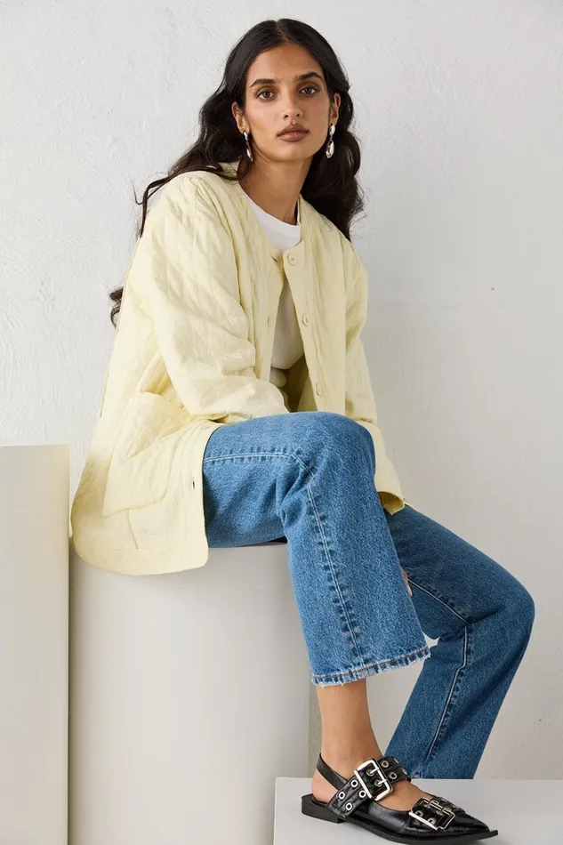 VRG GRL JacketsCoats Mona Jacket Butter 8211 Women VRG GRL JacketsCoats Mona Jacket Butter 8211 Women