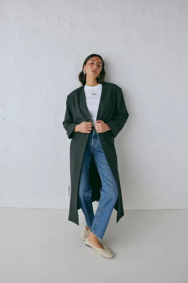 VRG GRL JacketsCoats Vale Trench Coat Charcoal 8211 Women