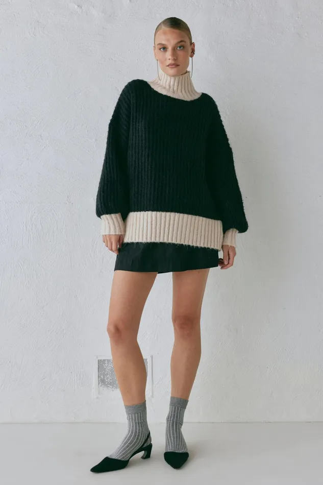 VRG GRL JumpersSweaters Ada Knit Jumper Black 8211 Women
