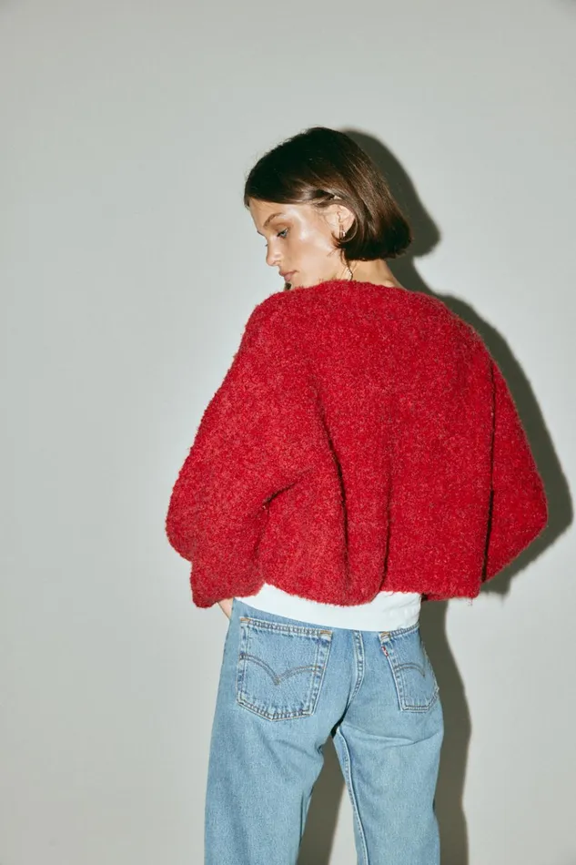 VRG GRL JumpersSweaters Elsie Knit Cardigan Chilli 8211 Women VRG GRL JumpersSweaters Elsie Knit Cardigan Chilli 8211 Women