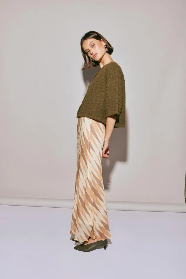 VRG GRL JumpersSweaters Hailey Knit Cardigan Khaki 8211 Women VRG GRL JumpersSweaters Hailey Knit Cardigan Khaki 8211 Women