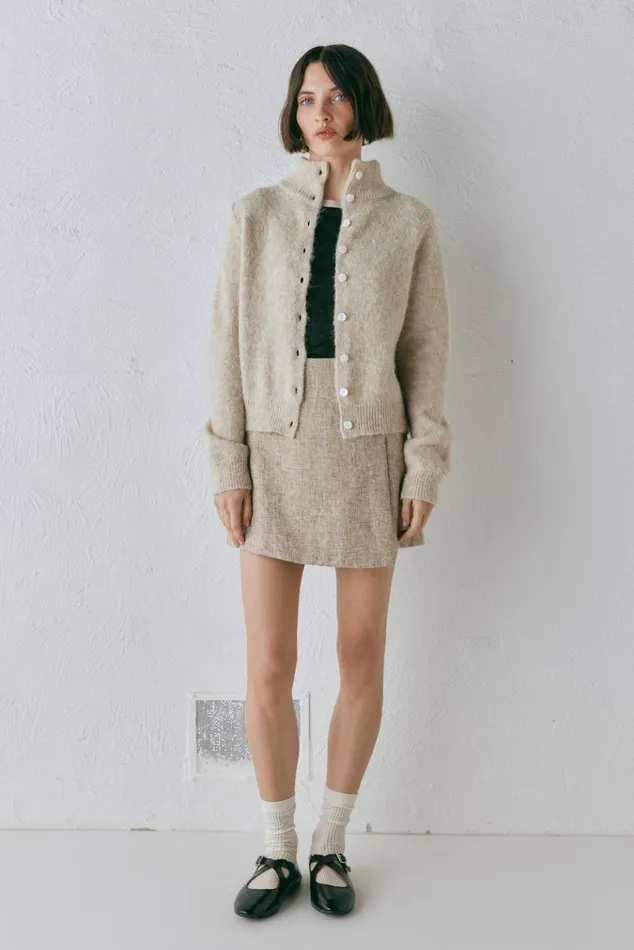 VRG GRL JumpersSweaters Henley Knit Cardigan Marle 8211 Women VRG GRL JumpersSweaters Henley Knit Cardigan Marle 8211 Women