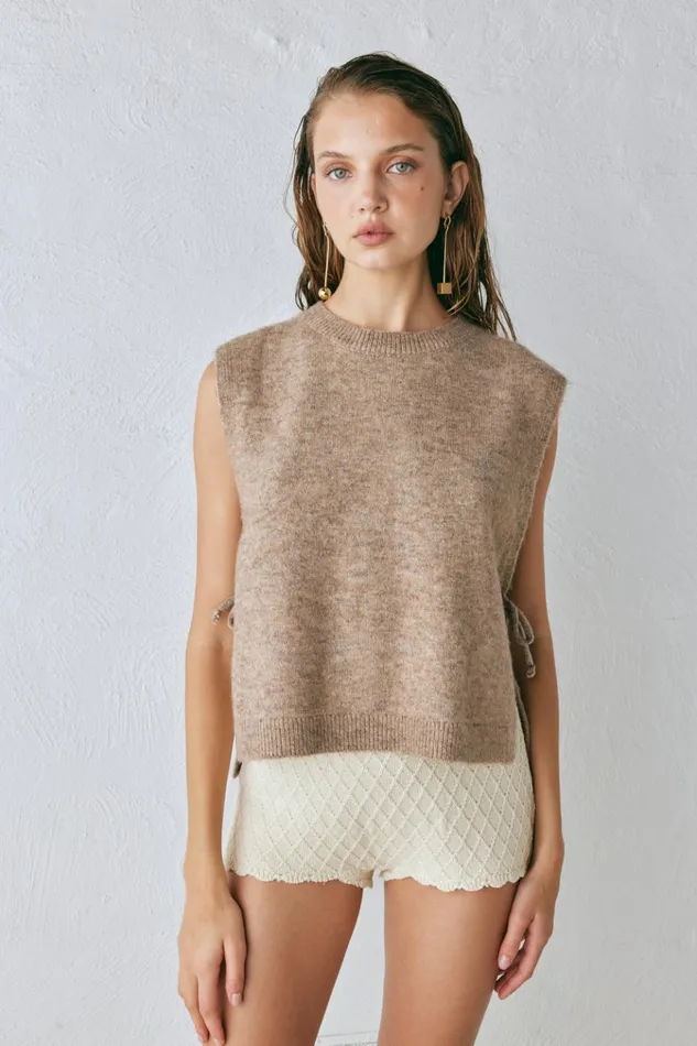 VRG GRL JumpersSweaters Molly Knit Vest Taupe 8211 Women