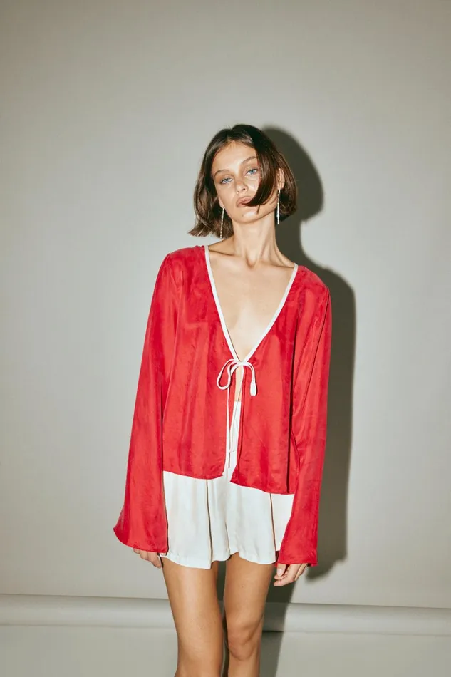 VRG GRL Long Sleeve Moonscapes Top Chilli 8211 Women
