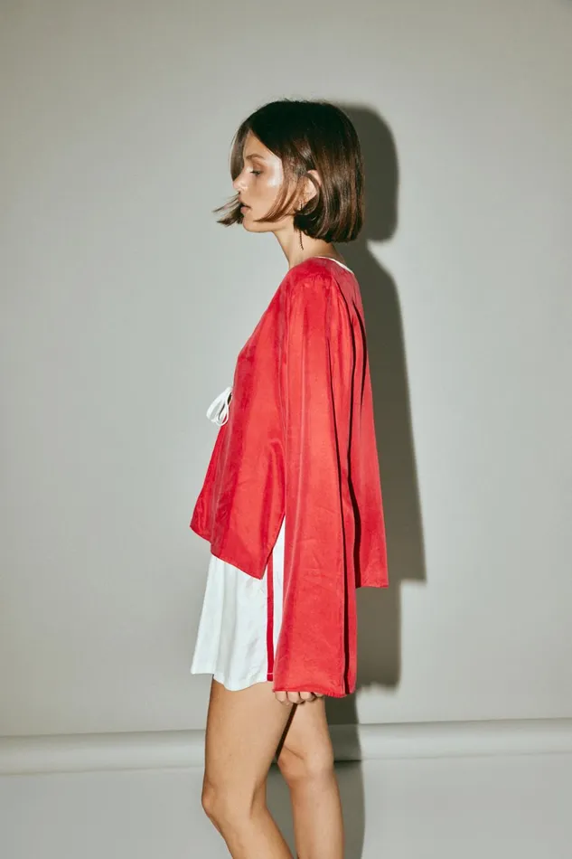 VRG GRL Long Sleeve Moonscapes Top Chilli 8211 Women VRG GRL Long Sleeve Moonscapes Top Chilli 8211 Women