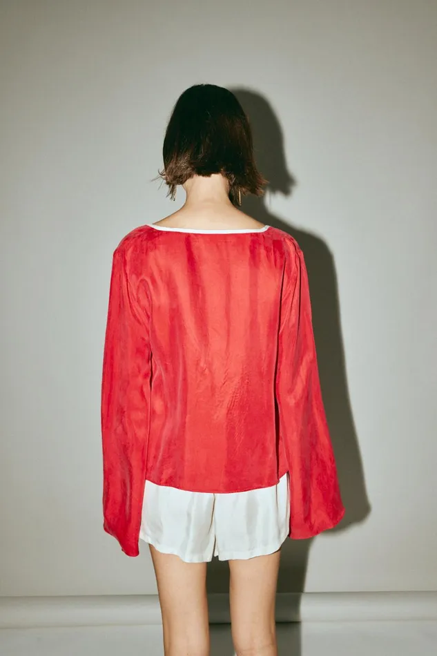 VRG GRL Long Sleeve Moonscapes Top Chilli 8211 Women VRG GRL Long Sleeve Moonscapes Top Chilli 8211 Women