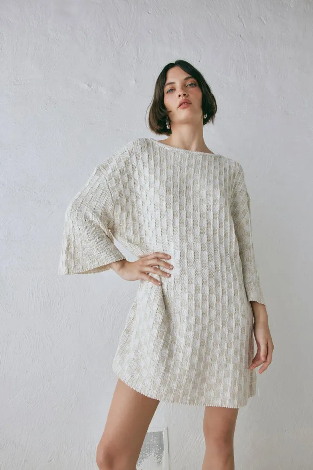 VRG GRL Long Sleeve Pia Knit Tunic Cream 8211 Women