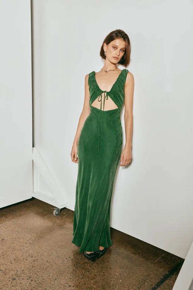 VRG GRL MidiMaxi Dresses After Dark Bias Cut Maxi Dress Forest 8211 Women