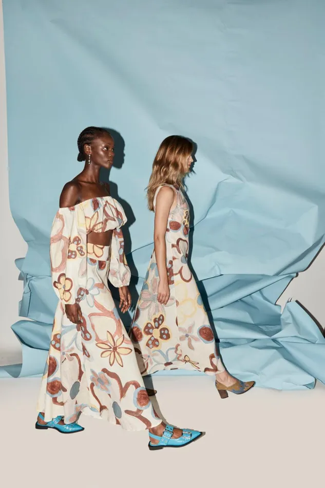 VRG GRL MidiMaxi Dresses Art Of Bloom Linen Bias Cut Maxi Dress Flower 8211 Women VRG GRL MidiMaxi Dresses Art Of Bloom Linen Bias Cut Maxi Dress Flower 8211 Women