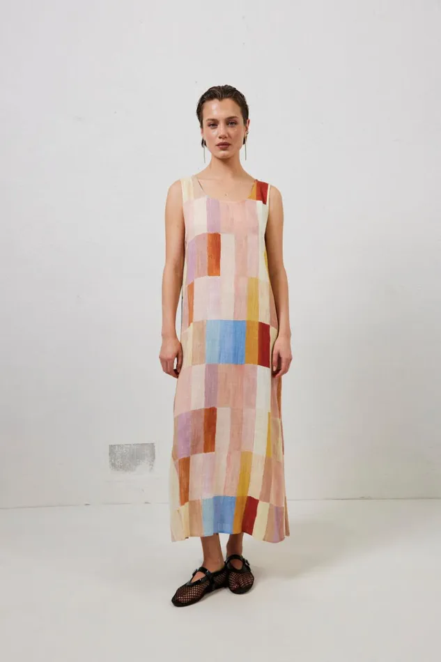 VRG GRL MidiMaxi Dresses Cate Smock Maxi Dress Patchwork 8211 Women