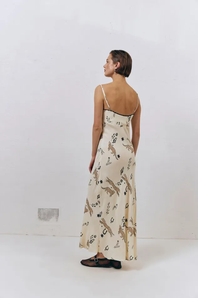 VRG GRL MidiMaxi Dresses Cosmic Bias Cut Maxi Dress Cream 8211 Women VRG GRL MidiMaxi Dresses Cosmic Bias Cut Maxi Dress Cream 8211 Women