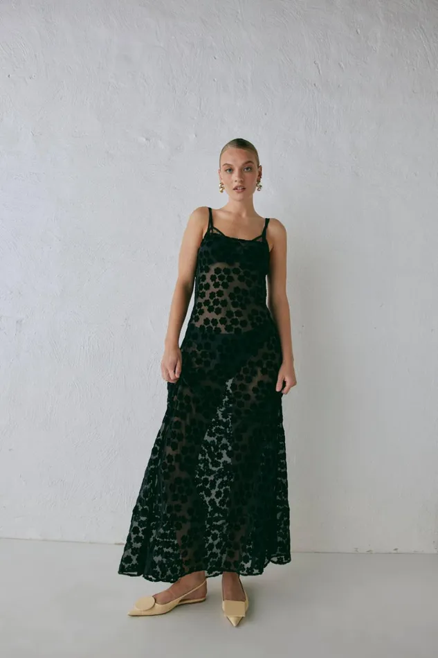 VRG GRL MidiMaxi Dresses Iris Bias Cut Maxi Dress Black 8211 Women VRG GRL MidiMaxi Dresses Iris Bias Cut Maxi Dress Black 8211 Women