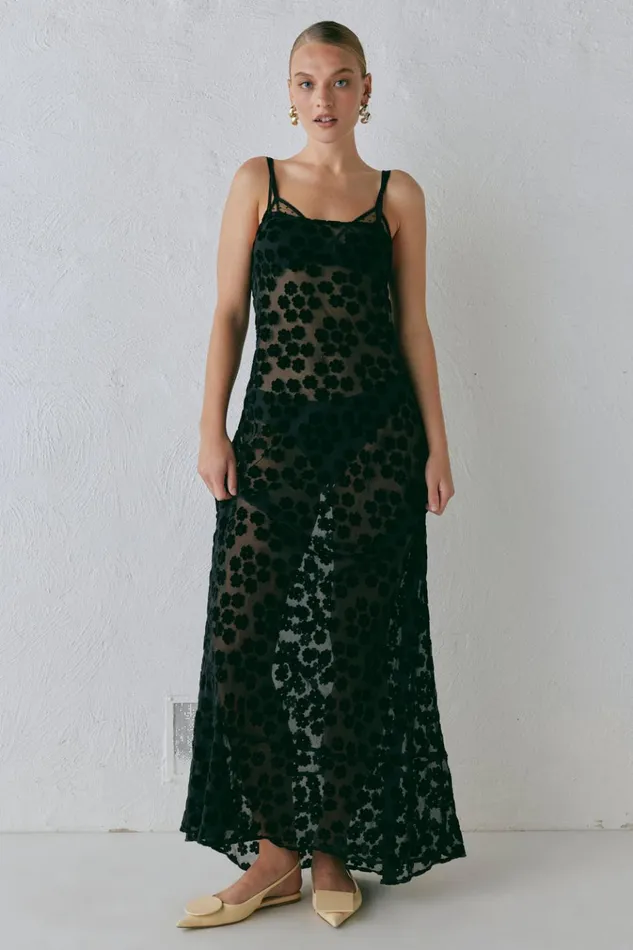 VRG GRL MidiMaxi Dresses Iris Bias Cut Maxi Dress Black 8211 Women VRG GRL MidiMaxi Dresses Iris Bias Cut Maxi Dress Black 8211 Women