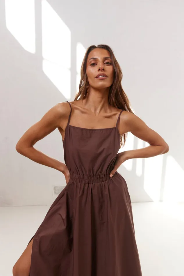 VRG GRL MidiMaxi Dresses Lou Maxi Dress Chocolate 8211 Women VRG GRL MidiMaxi Dresses Lou Maxi Dress Chocolate 8211 Women