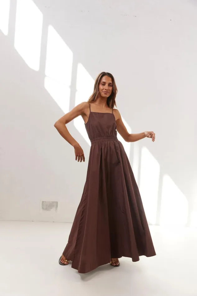 VRG GRL MidiMaxi Dresses Lou Maxi Dress Chocolate 8211 Women VRG GRL MidiMaxi Dresses Lou Maxi Dress Chocolate 8211 Women