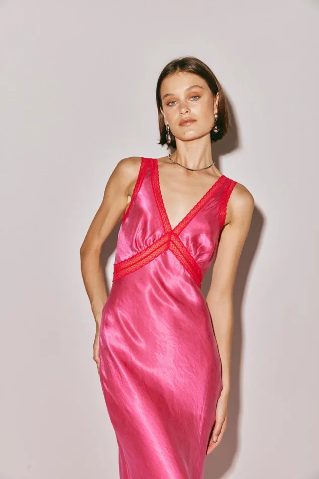 VRG GRL MidiMaxi Dresses Meet Me On The Dance Floor Bias Cut Maxi Dress Fuchsia 8211 Women VRG GRL MidiMaxi Dresses Meet Me On The Dance Floor Bias Cut Maxi Dress Fuchsia 8211 Women