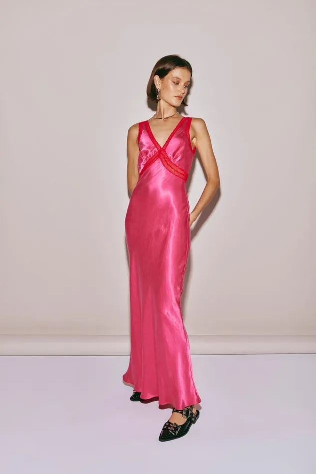 VRG GRL MidiMaxi Dresses Meet Me On The Dance Floor Bias Cut Maxi Dress Fuchsia 8211 Women VRG GRL MidiMaxi Dresses Meet Me On The Dance Floor Bias Cut Maxi Dress Fuchsia 8211 Women