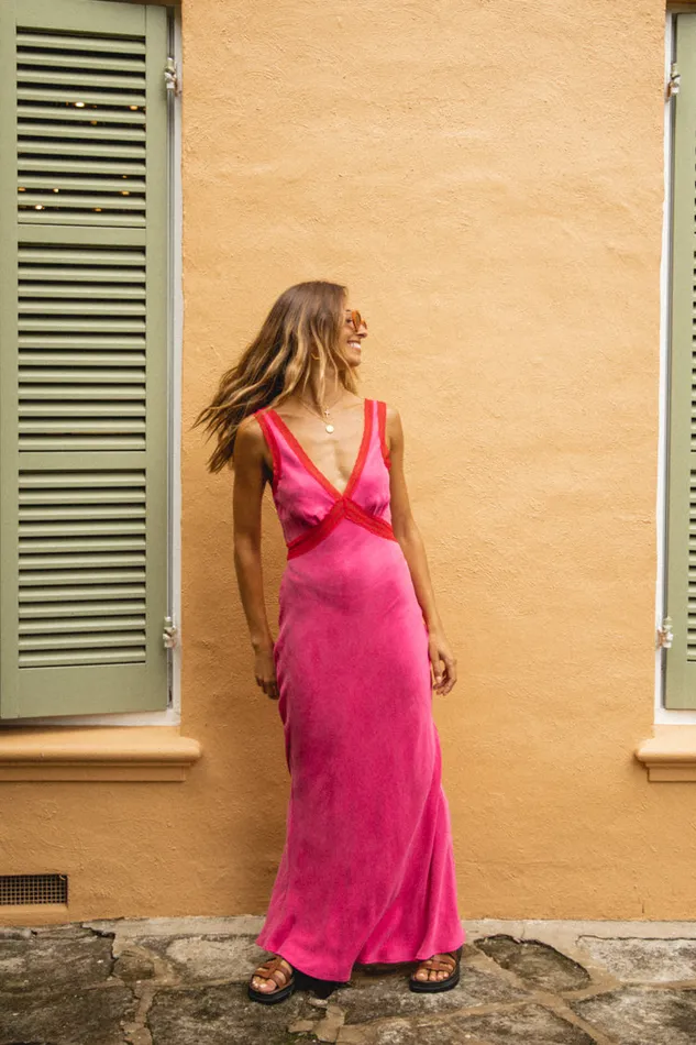 VRG GRL MidiMaxi Dresses Meet Me On The Dance Floor Bias Cut Maxi Dress Fuchsia 8211 Women VRG GRL MidiMaxi Dresses Meet Me On The Dance Floor Bias Cut Maxi Dress Fuchsia 8211 Women