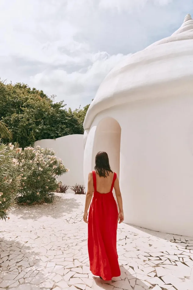 VRG GRL MidiMaxi Dresses Paros Palms Linen Midi Dress Red 8211 Women VRG GRL MidiMaxi Dresses Paros Palms Linen Midi Dress Red 8211 Women