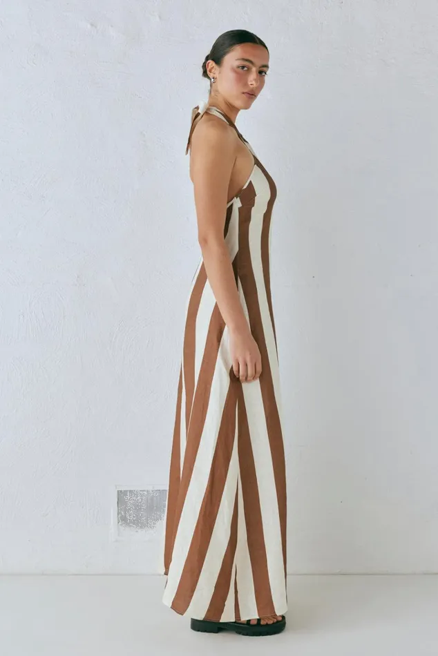 VRG GRL MidiMaxi Dresses Polly Linen Maxi Dress Stripe 8211 Women VRG GRL MidiMaxi Dresses Polly Linen Maxi Dress Stripe 8211 Women