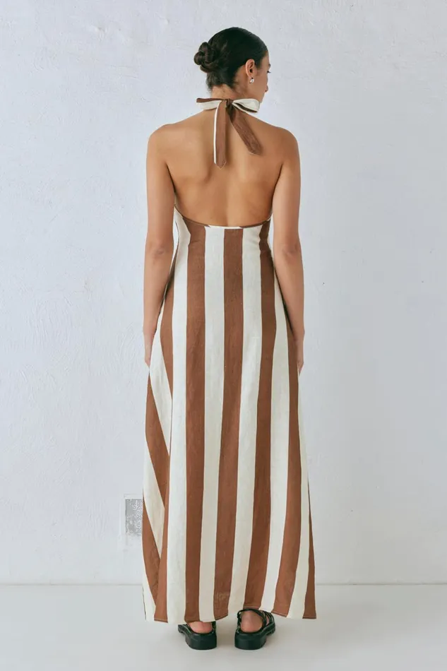 VRG GRL MidiMaxi Dresses Polly Linen Maxi Dress Stripe 8211 Women VRG GRL MidiMaxi Dresses Polly Linen Maxi Dress Stripe 8211 Women