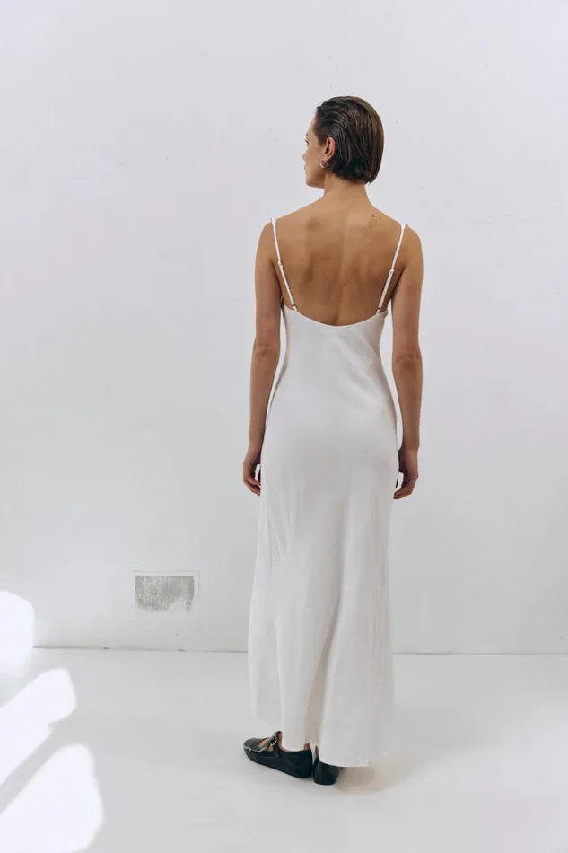 VRG GRL MidiMaxi Dresses Rosalia Bias Cut Midi Dress White 8211 Women VRG GRL MidiMaxi Dresses Rosalia Bias Cut Midi Dress White 8211 Women