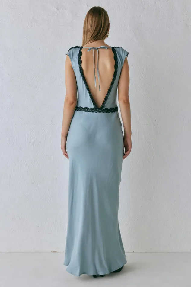 VRG GRL MidiMaxi Dresses The Ivy Bias Cut Maxi Dress Steel 8211 Women VRG GRL MidiMaxi Dresses The Ivy Bias Cut Maxi Dress Steel 8211 Women